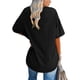 thumbnail image 2 of Camiseta extragrande con cuello de pico para mujer, blusa básica holgada, 2 of 3