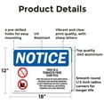 thumbnail image 2 of (2 Pack) This Is A Tobacco Free Campus OSHA Notice Sign 18 Inch X 12 Inch Indoor / Outdoor Rust-Free Aluminum Metal Signs for Workplace, Workshop, and Construction Site, Made in the USA, 2 of 8