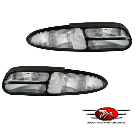 JX RACING Four Bulb Holes Set Rear Tail Light Lamp Compatible with Chevy Camaro Z28 SS 1993-2002 Full Clear