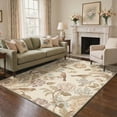 thumbnail image 2 of GENIMO 5'x7' Area Rug for Living Room, Machine Washable Non Slip Low Pile Rug for Bedroom Dining Room, Botanical Floral, Dusty Beige, 2 of 6