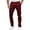 Wine, variant on Men's Button Closure Slim Fit Chino Pants Casual Straight Leg Trousers with Pockets Stretchy for Work Wine XL