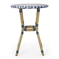 thumbnail image 5 of GDF Studio Deshler Outdoor Aluminum and Wicker French Bistro Table, Navy Blue, White, and Bamboo Finish, 5 of 7