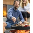 thumbnail image 6 of 35 Inch Fire Pit with BBQ Grill, Wood Burning Fire Pits for Outside with Lid & Fire Poker, 3 in 1 Round Metal Fire Pit Table with Cooking Grate, Outdoor Firepit for Backyard, Patio, Bonfire, Picnic, 6 of 7