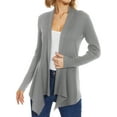 thumbnail image 5 of Cizayoi Women's Draped Open Front Light Weight Cardigan Sweater, 5 of 11