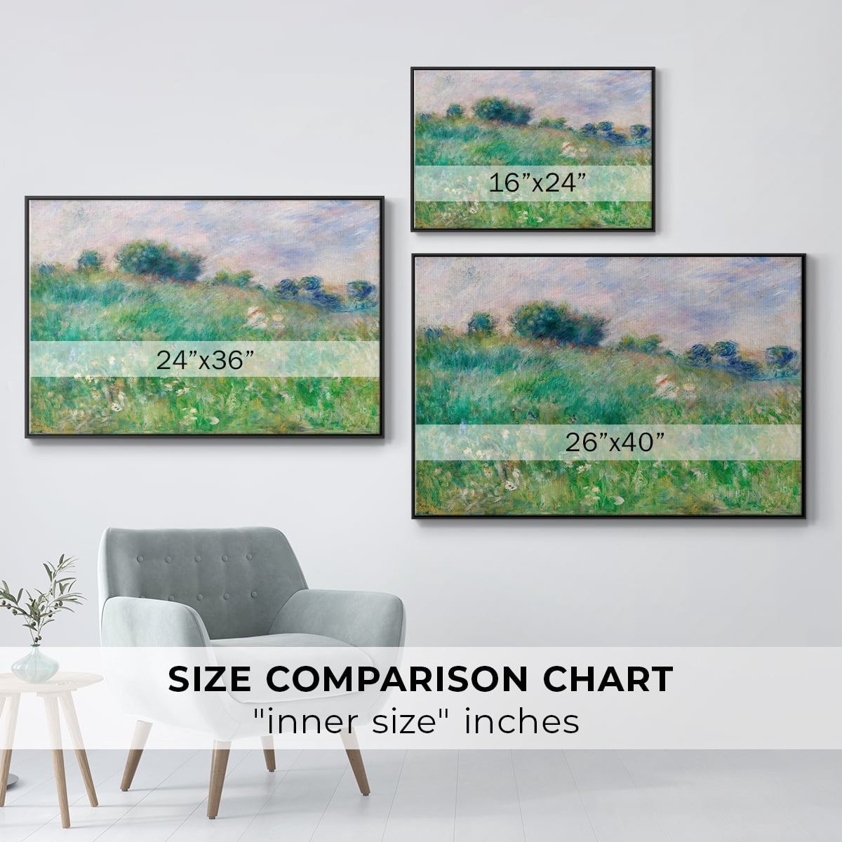 Vintage Landscape-XXIX By Wexford Home Framed in Black Wood Gallery Wrapped Canvas 17 in. x 25 in.