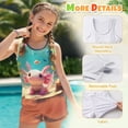 thumbnail image 5 of POLERO Girls Rash Guard Tankini Two Piece Swimsuit with Boyshorts Sea Axolotl Fish Print Sun Protection Quick Dry Beach Wear, 5 of 7