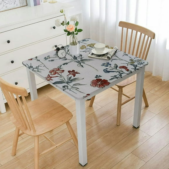 nygtbtfer PVC Table Cover Reusable Oilcloth Tablecloths Plastic Spillproof Wipeable Card Table Cloth Small Square Tablecloth for Bistro Table