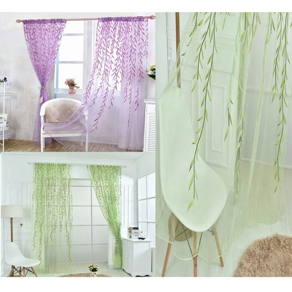 Sheer Curtains under $5! CQCYD Sheer Voile Curtain Panel, Window Curtains for Living Room, Translucent Drapes for Bedroom, Pastoral Style Curtain for Home Decor