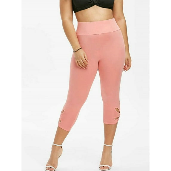 WISEFIN Womens Plus Leggings High-Waisted Stretch Sport Yoga Capri Pants