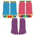 thumbnail image 2 of El dedo del pie cómodo colorido del algodón de alta calidad pega los calcetines antideslizantes de los dedos de los pies de la yoga cinco, 2 of 10