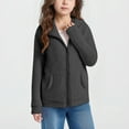 thumbnail image 2 of ZyeKqe Girls Hoodie Jacket Zip up Fleece Warm Winter Coat Casual Solid Color Outwear Sweatshirts with Pockets, 2 of 7