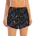 thumbnail image 2 of Balery Lavender Flowers Pantalones cortos deportivos para mujer con forro y dos bolsillos, elásticos, para entrenamiento, gimnasio, yoga-XX-Large, 2 of 7