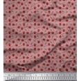 thumbnail image 1 of Soimoi Satin Silk Fabric Dot,Floral & Strawberry Fruits Print Fabric by The Yard 42 Inch Wide, 1 of 1