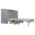 thumbnail image 6 of Queen Size Murphy Bed with Large Capacity Drawers, Space-Saving Cabinet Bed with Foldable Design, for  Apartments, Guesthouses, Gray, 6 of 9