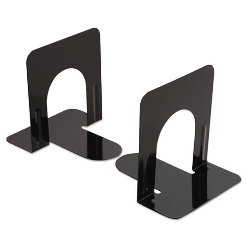 Economy Bookends, Standard, 4 3/4 x 5 1/4 x 5, Heavy Gauge Steel, Black