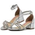 thumbnail image 1 of Sandalia De Tacon Zapatilla para Niña Plata Brillos Fiesta gris 18, 1 of 5