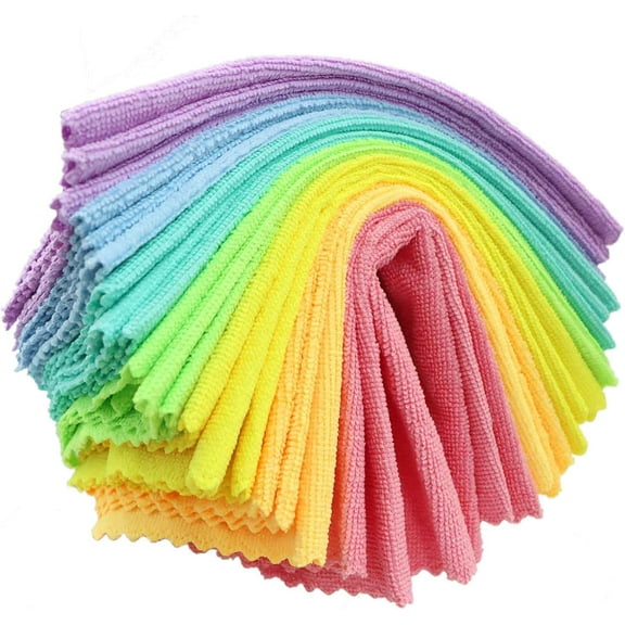 21 Reusable Paper Towels Washable, 11.8" X 11.8" Super Absorbent Microfiber Towels Kitchen, Dishwasher Safe, No Odor, Super Soft, Highly Absorbent, Waste Less, Rainbow Color