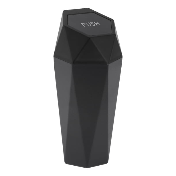 Bote de basura para automóvil Unique Bargains, portátil, plástico, para portavasos, 1 Pcs, negro