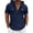 Dark Blue, variant on Men Cotton Linen Shirts Short Sleeve Button Up Shirt Summer Casual Tops Beach Lightweight Hoodies with Flap Pocket Brown XXL