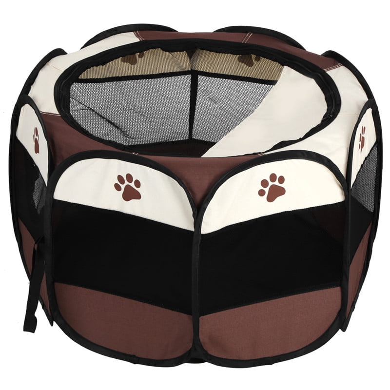 Pop-Up Foldable Dog Playpen, Coffee