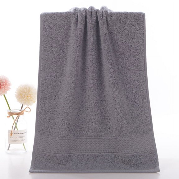 Zhuge 2Pcs Cotton Hand Towels Solid Super Soft Highly Absorbent Towel for Bathroom, 13" x 29" Bath Towels Soft and Absorbent Hotel Towels,Grey