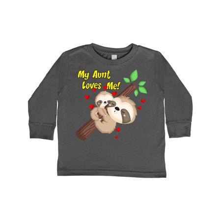 

Inktastic My Aunt Loves Me Gift Toddler Boy or Toddler Girl Long Sleeve T-Shirt