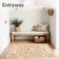 thumbnail image 3 of ODIKA 5'x7' Machine Washable Non-Slip Area Rug, Minimalist Interlocking Lattice Motif with Gradient Hues High Traffic Rug with Pad, Orange, 571483, 3 of 8