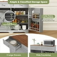 thumbnail image 5 of XgoodX Tilt Out Trash Can Cabinet, Kitchen Island with 2 Drawers & Adjustable Shelves, Barn Door, Countertop Charge Station, Hidden Garbage Bin Cabinet for Kitchen, Laundry Room (Gray & Walnut), 5 of 11