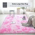 thumbnail image 6 of YJ.GWL Soft Fluffy Area Rugs Tie-Dye Shaggy Rug Colorful Plush Carpet for Bedroom Living Room Kids Home Decor Fuzzy Carpets,4'x6',Pink, 6 of 7