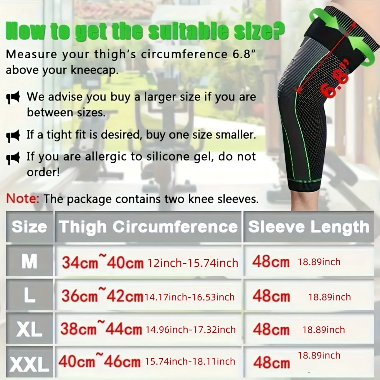 2pcs Full Leg Sleeves Long Compression Leg Sleeve Knee Sleeves Protect Leg, for Man Women Basketball, Arthritis Cycling Sport