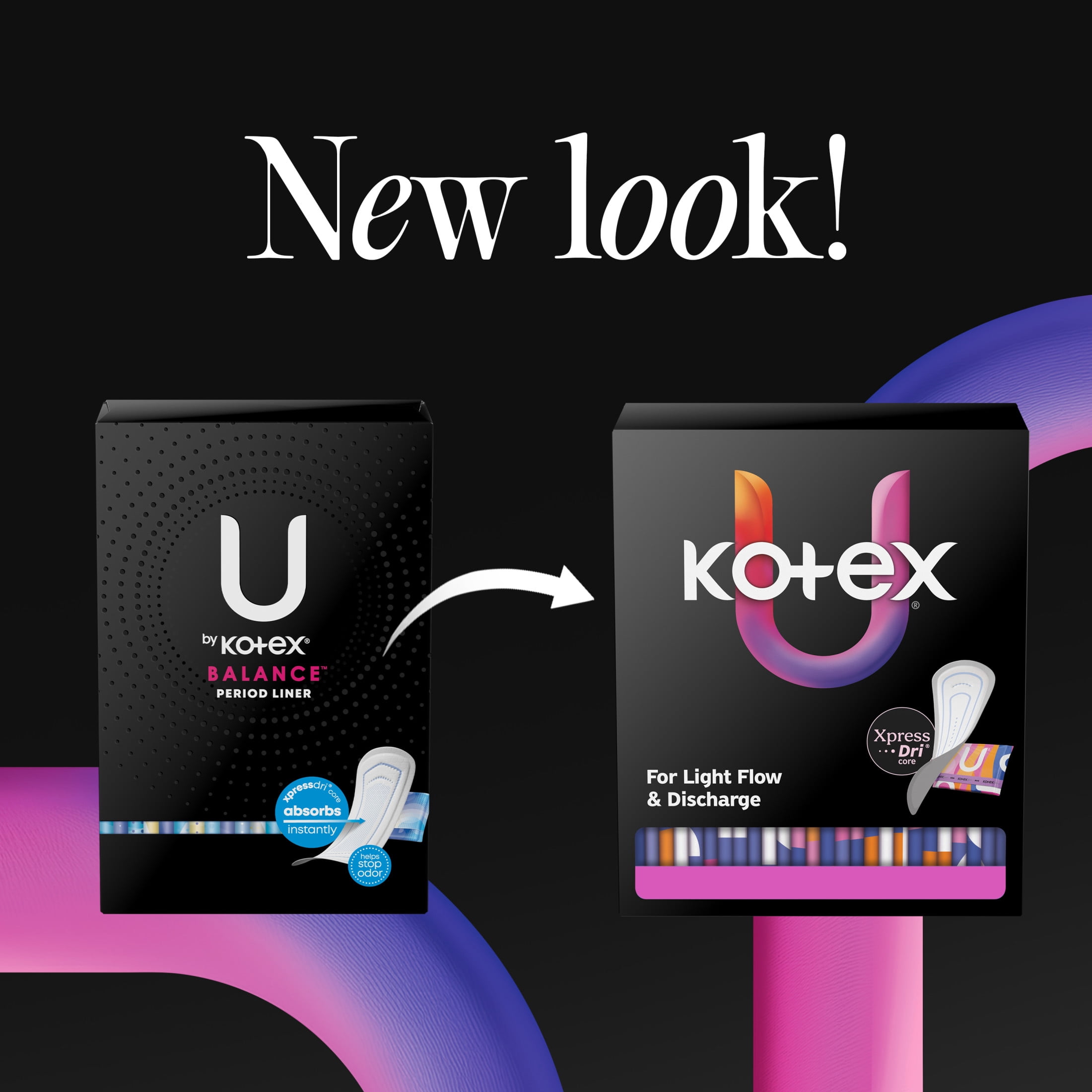 Kotex Absorbent Wrapped Liners, Light Absorbency, Extra Coverage, 68 Count