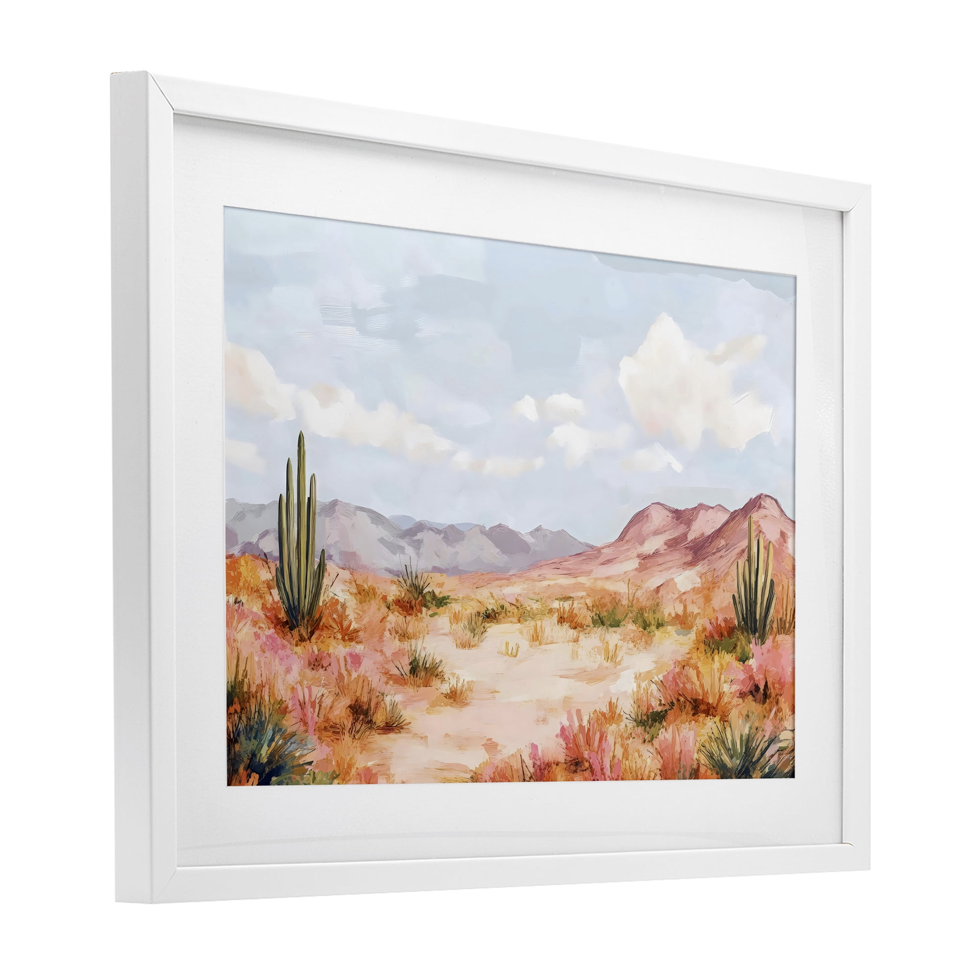 Stupell Industries Pastel Desert Dream Sunset White Framed Print Under Glass, design by Creative Studio