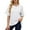 White, variant on Up To 50% Off Oversized Sweatshirt for Women Solid Color Threaded Round Neck Mid Sleeve Loose Short Sleeved Sweatshirt For Women Womens Long Sleeve Sweatshirt Casual