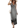 thumbnail image 2 of EPCOT Ball Black And White Womens Night Club Maxi Dress V Neck Sleeveless Bohemia Long Dresses, 2 of 9