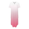 thumbnail image 4 of Vestido de Manga Corta para las Mujeres, Vestido Casual de Cuello en V de Bolsillo de Impresión de Moda Sexy Hecho de Poliéster Ligero para el Verano, Vestido de Verano para las Mujeres, 4 of 4