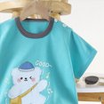 thumbnail image 6 of TOWED22 Infant Baby Loungewear Pajamas 2 Piece Set Toddler Boy Short Sleeve Cotton Graphic Tee and Soft Drawstring Shorts Sets(Sky Blue,6-9 M), 6 of 6