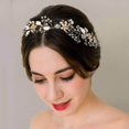 thumbnail image 2 of Flower Girl Headband for Weddings - Baby Girl Flower Pearl Hair Accessory - Elegant Gold Headpiece for Birthday Celebrations - Unique Gold Leaf Flower Design, 2 of 6