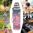 thumbnail image 7 of 32oz Transparent Sports Water Bottle with Straw for Kids Adults Outdoor School Gym Fitness A Pink Landscape, 7 of 7