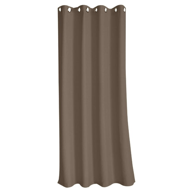 Flmtop Grommet Curtain Solid Color Waterproof Polyester Sun Blocking Floor Drape for Outdoor