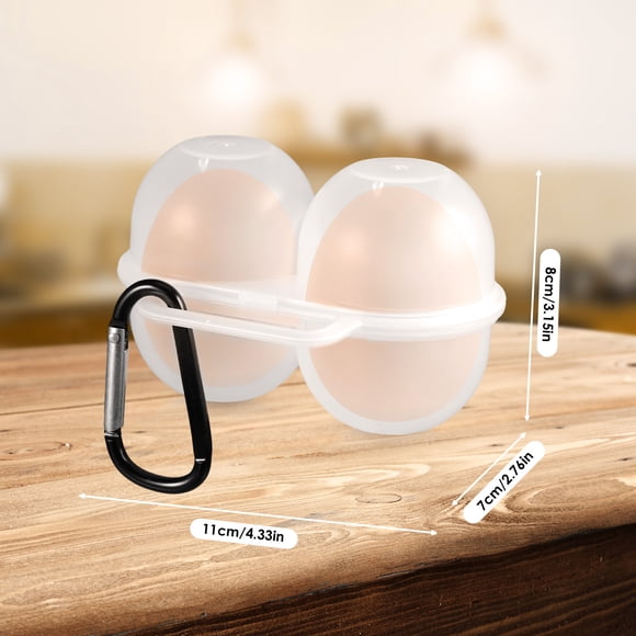 Toystoory Travel Essential Compacto Portátil 2 Rejillas Caja Porta Huevos 2 Cejas Contenedor Porta Huevos Organizadores de utensilios de cocina
