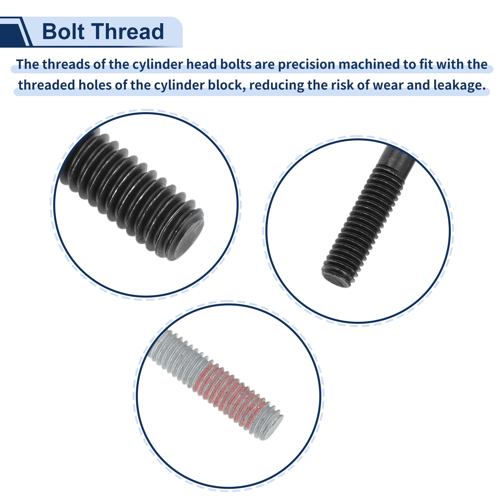 Unique Bargains Engine Cylinder Head Bolt Set for Chevrolet Colorado 2.8L 3.5L 04-06 No.ES 71334