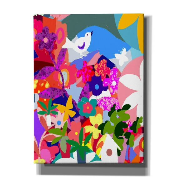 Epic Graffiti 'Chirping Bird' by Holly McGee, Canvas Wall Art, 40"x54"