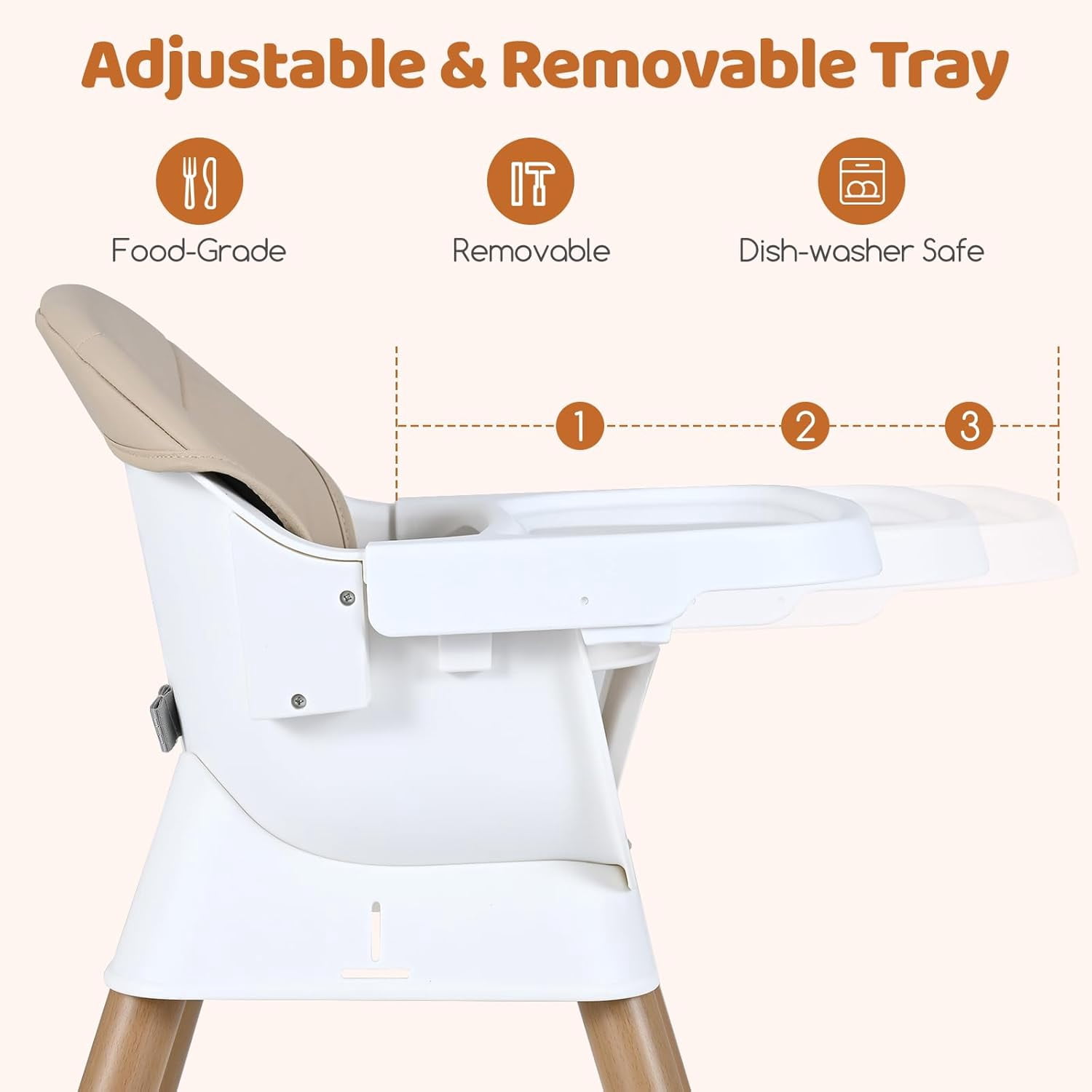 INFANS Baby High Chair, 9 in 1 Convertible Highchair for Babies and Toddlers, Building Block Table Dining Booster Seat Activity Desk Kids Stool with Adjustable Removable Tray