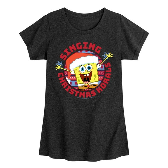 SpongeBob SquarePants - Singing Christmas Korals - Toddler & Youth Girls Short Sleeve Graphic T-Shirt