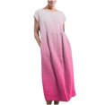 thumbnail image 2 of CALAFEBILA Beach Dress Sleeveless Gradient Color Midi Kaftan Dress Cotton Linen Pockets Tank Dress Long Women Casual Dresses, 2 of 5