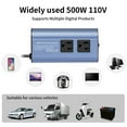 thumbnail image 3 of Car Inverter 500W DC 12V to 110V AC Automotive Inverter Converter Automatic Transformer with US Socket Inverter, 3 of 8