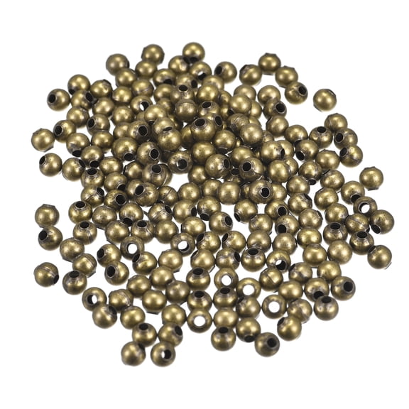 Uxcell 600 Pack 4mm Round Spacer Beads Making Spacer Loose Ball Bead, Bronze