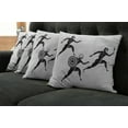 thumbnail image 2 of Ambesonne Retro Throw Pillow Cover 4 Pack, Spartan Runners Body, 20", Pale Grey Black, 2 of 6