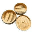 thumbnail image 5 of THY Collectibles 2-Tier Bamboo Steamer Basket Set with Stainless Steel Banding  Perfect for Dim Sum, Dumplings, Buns, Seafood & Rice  Ideal for Asian Cooking Natural, 8.25-Inch, 5 of 7