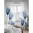 thumbnail image 6 of Blue Tulips Sheer Curtains for Living Room Bedroom, Flowers Minimalist Modern Art Light Filtering Sheer Curtain Rod Pocket Voile Window Treaments Drapes, 52 x 84 Inches, 6 of 9